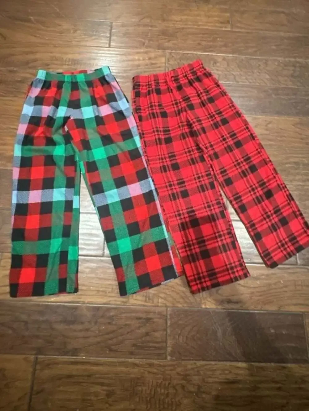 Holiday Time Kids Plaid Fleece Pajama Pants Set of 2 Size M(8)
